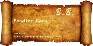 Bandler Bars névjegykártya